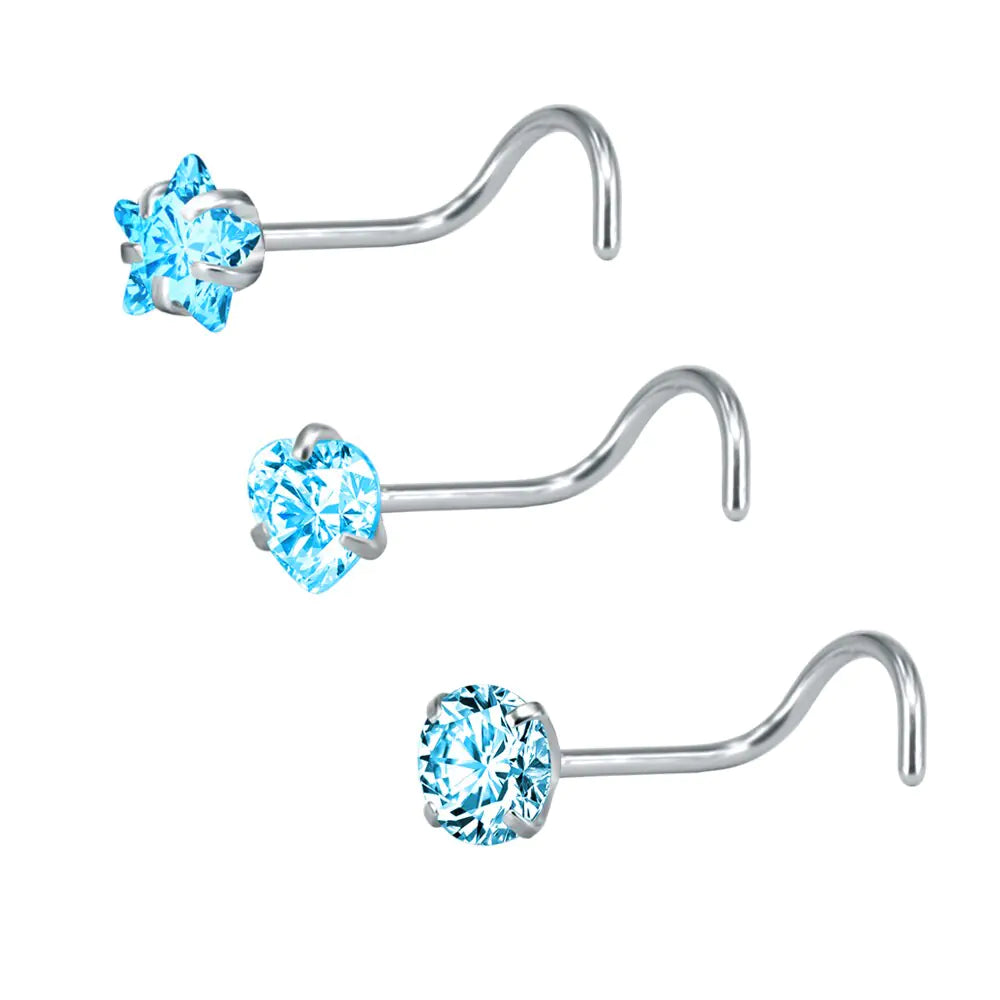 Crystal Nose Studs Set