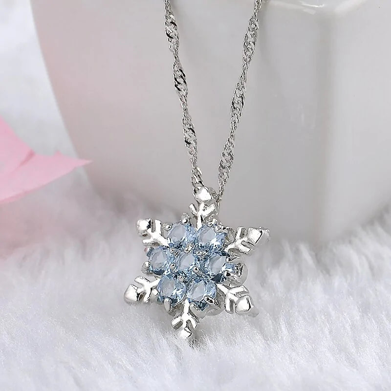 Snowflake Charm Necklace Set