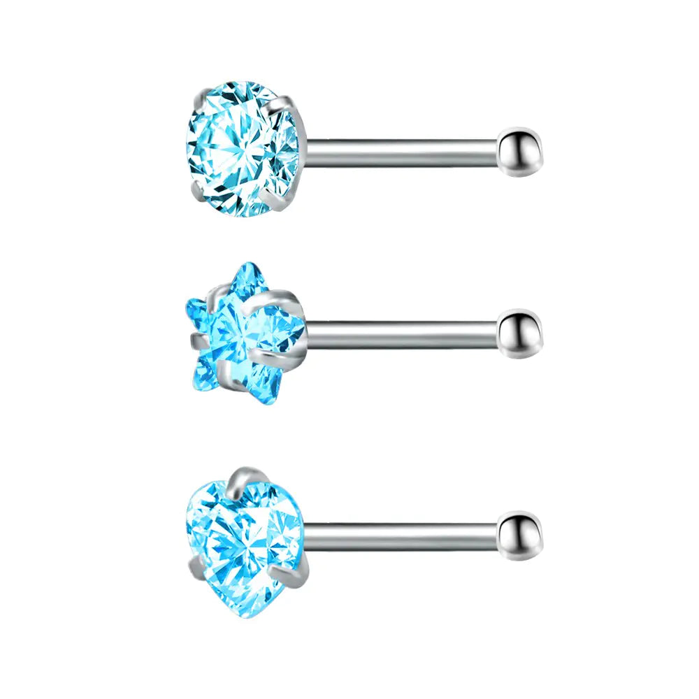 Crystal Nose Studs Set