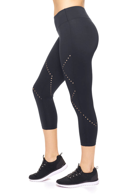 Women's Mid-Rise Diamond Laser Cut Leggings