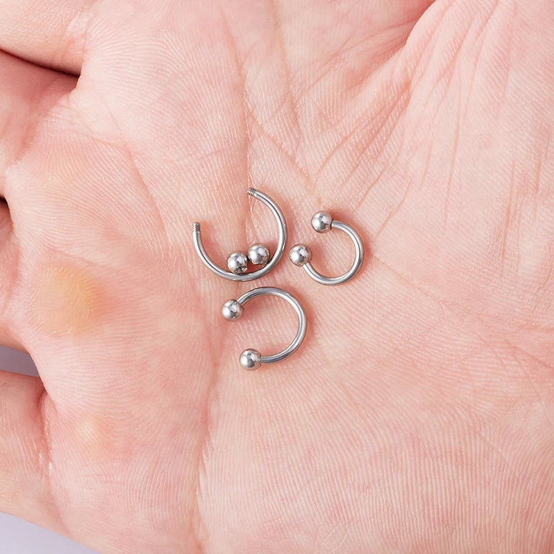 3Pcs Stainless-Steel Nose Ring Set (16G)