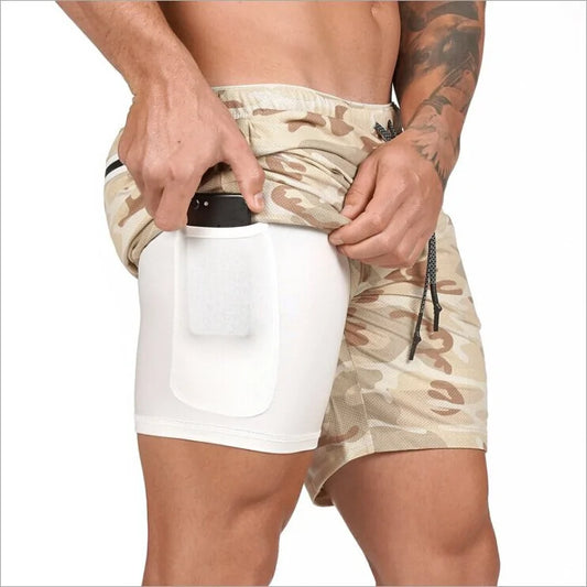 Mens 2 in 1 Fitness Running Shorts