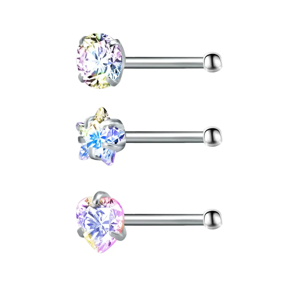 Crystal Nose Studs Set