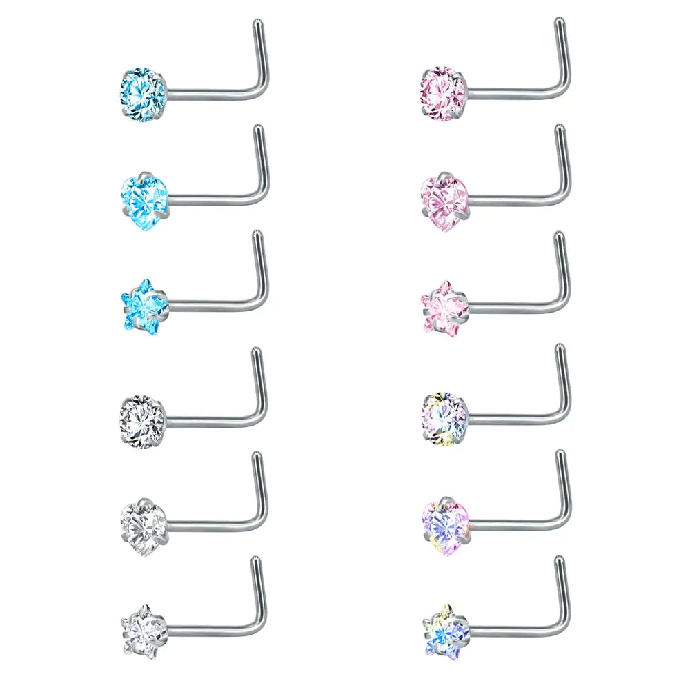 Crystal Nose Studs Set